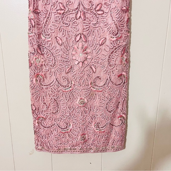 Sue Wong Pink Embellished Cocktail Dress Formal Beaded Sequin Size 0 - Picture 4 of 12